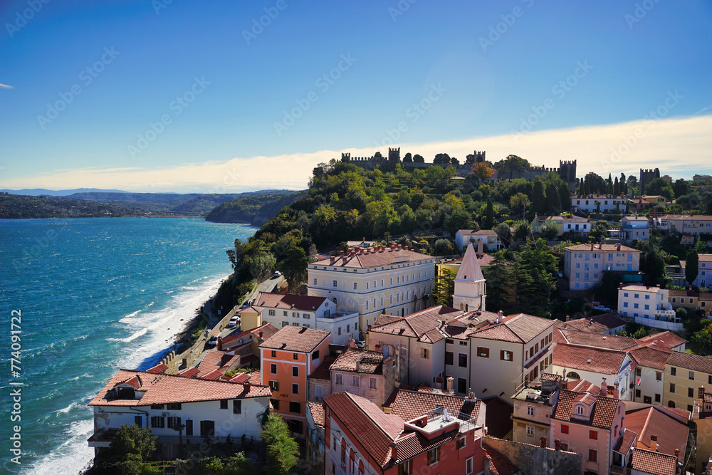 The Peaceful Village Landscape of the Mediterranean (Adriatic ocean)