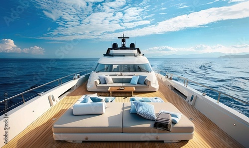 Enjoying a beautiful day on a luxury yacht © piai