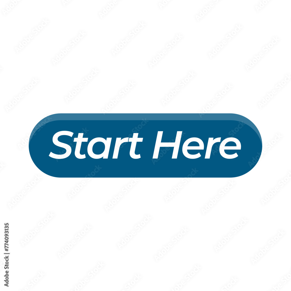 Vector illustration modern flat start here template Isolated on white background Vector illustration modern flat start here template Isolated on white background