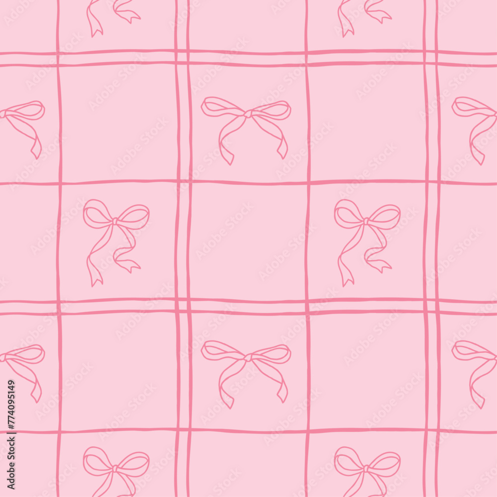 ribbons, bow, coquette, girly seamless pattern background, print, pattern, greeting card, banners, web, wrapping paper, fashion, fabric, textile, wallpaper, cover