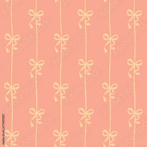 ribbons, bow, coquette, girly seamless pattern background, print, pattern, greeting card, banners, web, wrapping paper, fashion, fabric, textile, wallpaper, cover