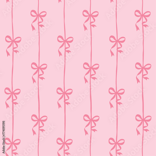 ribbons, bow, coquette, girly seamless pattern background, print, pattern, greeting card, banners, web, wrapping paper, fashion, fabric, textile, wallpaper, cover