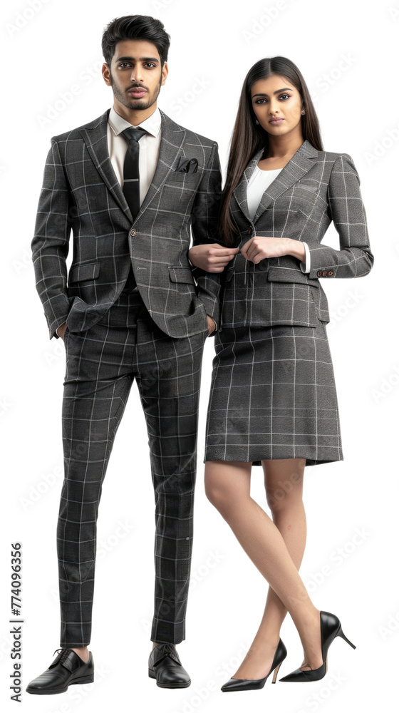 Indian business man and woman transparent background Indian business man and woman transparent background