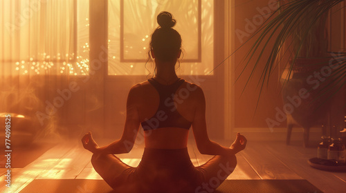 person meditating yoga in the lotus pose
