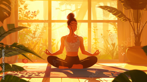 person meditating yoga in the lotus pose