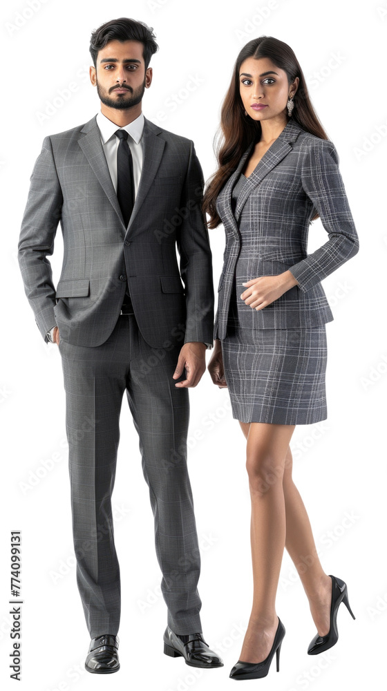 Indian business man and woman transparent background Indian business man and woman transparent background