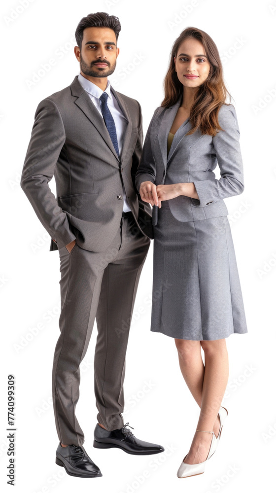 Indian business man and woman transparent background Indian business man and woman transparent background