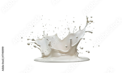 Realistic milk splash isolated on white background.