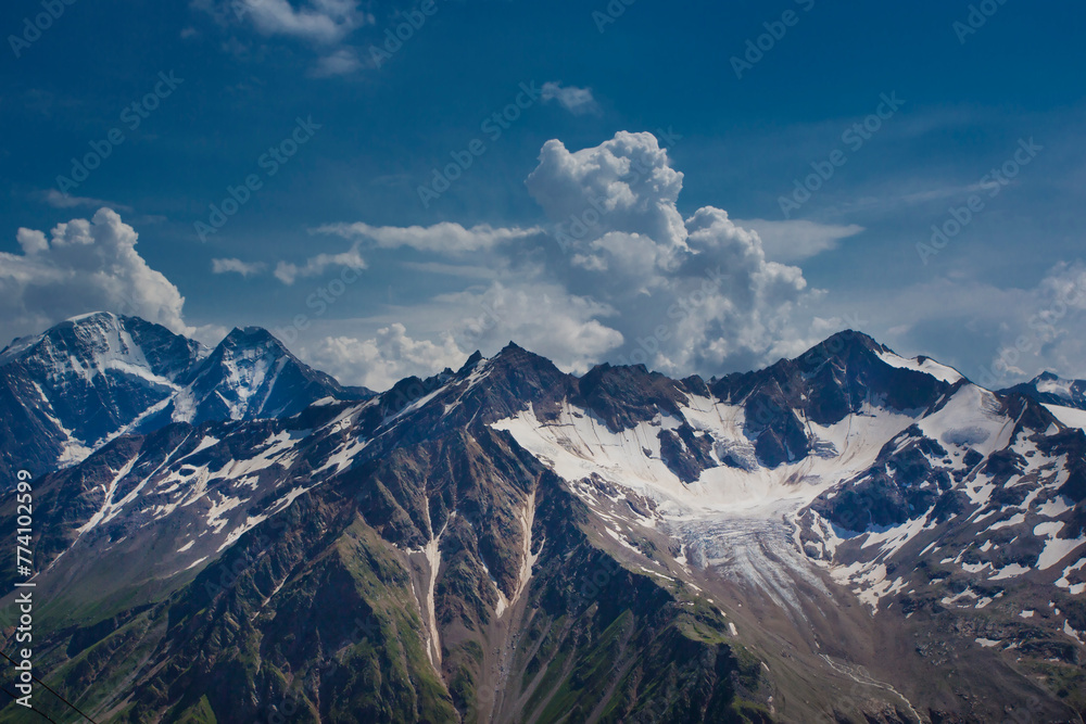 Elbrus, mountains in summer.