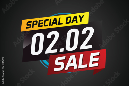 2.2 Special day sale word concept vector illustration with ribbon and 3d style for use landing page, template, ui, web, mobile app, poster, banner, flyer, background, gift card, coupon

