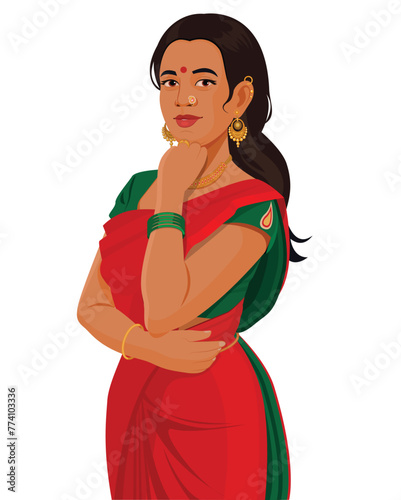 Indian woman in red saree