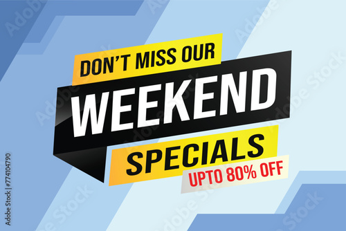 weekend specials word concept vector illustration and 3d style, landing page, template, ui, web, mobile app, poster, banner, flyer, background, gift card, coupon, label, wallpaper

