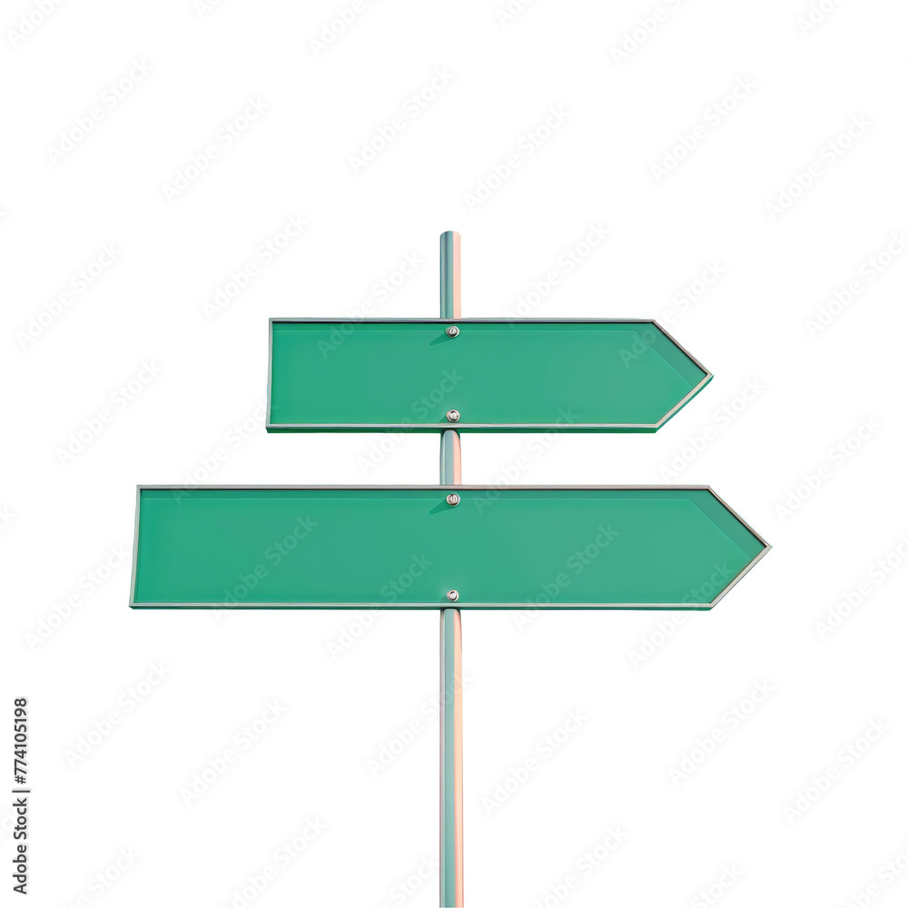 Two green street signs on pole facing opposite directions Two green street signs on pole facing opposite directions