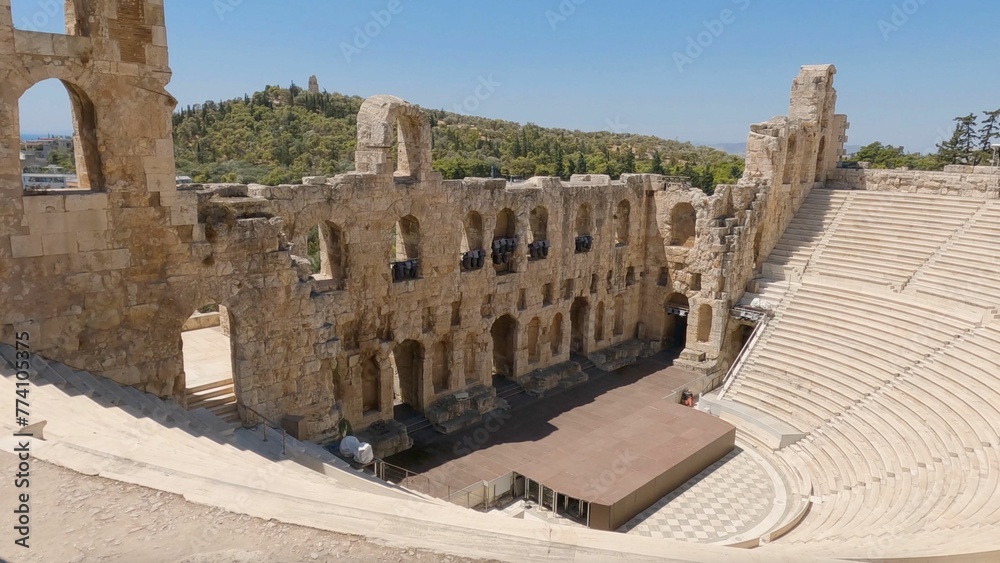 Fototapeta premium Old historical Odeon of Herodes Atticus theater in Athens, Greece