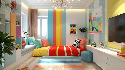 Bright and beautiful interior of children room --ar 16 9 --v 6.0 - Image  4  kashif320