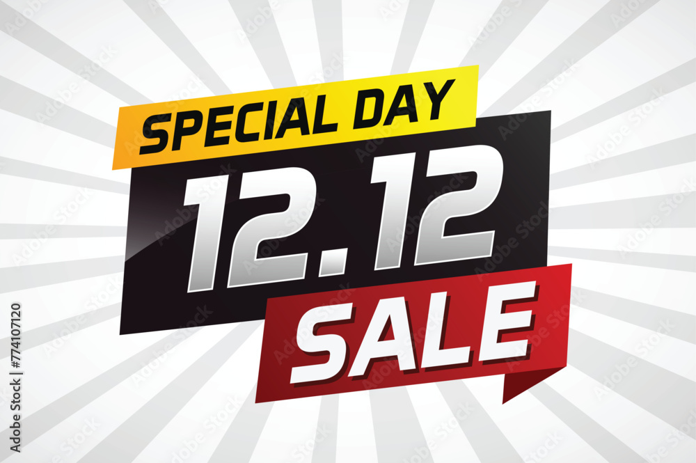 12.12 Special day sale word concept vector illustration with ribbon and 3d style for use landing page, template, ui, web, mobile app, poster, banner, flyer, background, gift card, coupon
12.12 Special day sale word concept vector illustration with ribbon and 3d style for use landing page, template, ui, web, mobile app, poster, banner, flyer, background, gift card, coupon