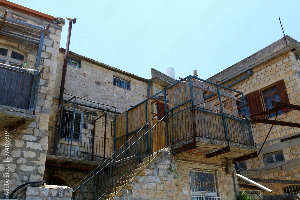 06/30/2023 Safed Israel. Ancient city of Safed, city of Kabbalists and artists