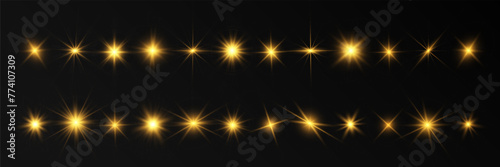 Spark of light.The star flashes brightly.Set of glowing effects.	
