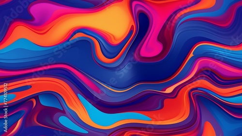 Dynamic Fluidity: Vibrant Abstract Seamless Texture with Fluid Lines