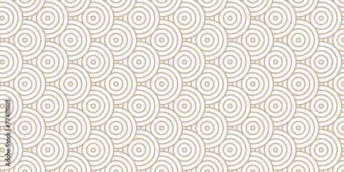 Abstract Minimal overlapping diamond geometric waves spiral abstract circle wave line. brown seamless tile stripe geometric create retro square line backdrop pattern background.