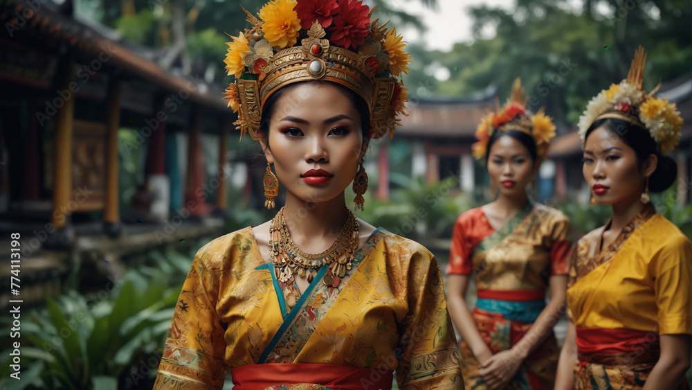 Portrait of a Thailand woman in traditional dress 