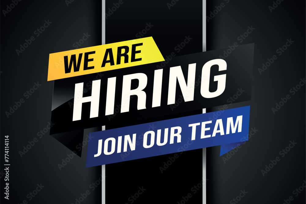 we are hiring join our team poster banner graphic design icon logo sign symbol social media website coupon

