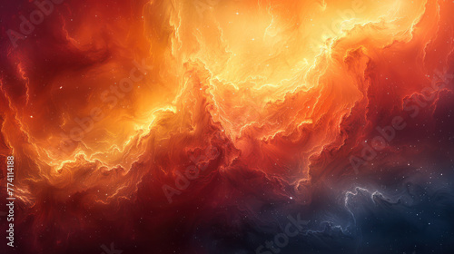 The fiery nebula is a beautiful and awe-inspiring sight.