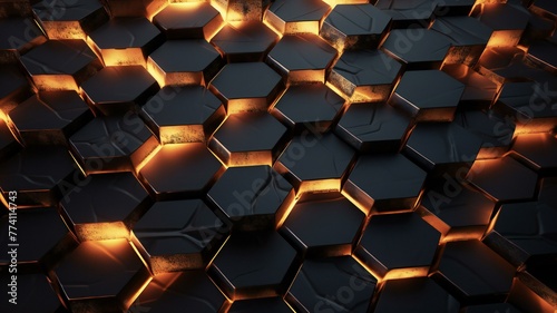 hexagonal tile pattern with hot flames in it