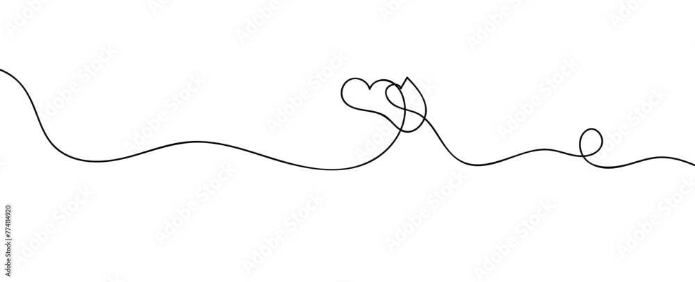 One continuous drawing of heart and color shape love sign. Thin flourish and romantic symbols in simple linear style. Editable stroke. Doodle outline no background. card, banner. vector illustration One continuous drawing of heart and color shape love sign. Thin flourish and romantic symbols in simple linear style. Editable stroke. Doodle outline no background. card, banner. vector illustration