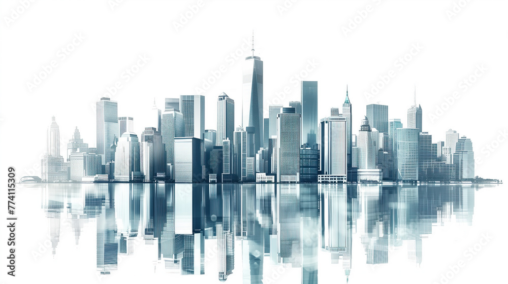 Skyline buildings silhouette,created with Generative AI tecnology. Skyline buildings silhouette,created with Generative AI tecnology.