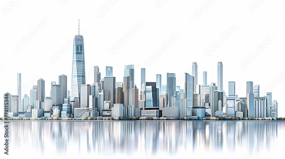 Fototapeta premium Skyline buildings silhouette,created with Generative AI tecnology.