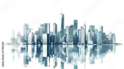 Skyline buildings silhouette created with Generative AI tecnology.