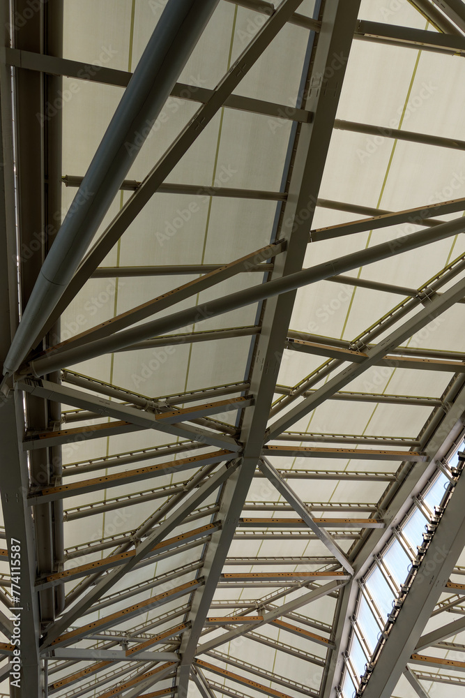 Upper deck of Takanawa Gateway Station with glass roof of hall at City of Tokyo on a winter day. Photo taken February 16th, 2024, Takanawa, Minato City, Tokyo, Japan. Upper deck of Takanawa Gateway Station with glass roof of hall at City of Tokyo on a winter day. Photo taken February 16th, 2024, Takanawa, Minato City, Tokyo, Japan.