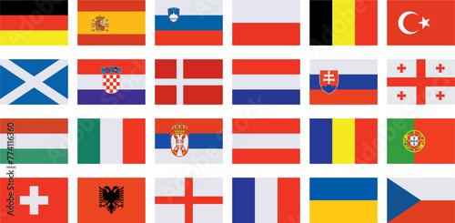 Flags of the teams participating in the championship