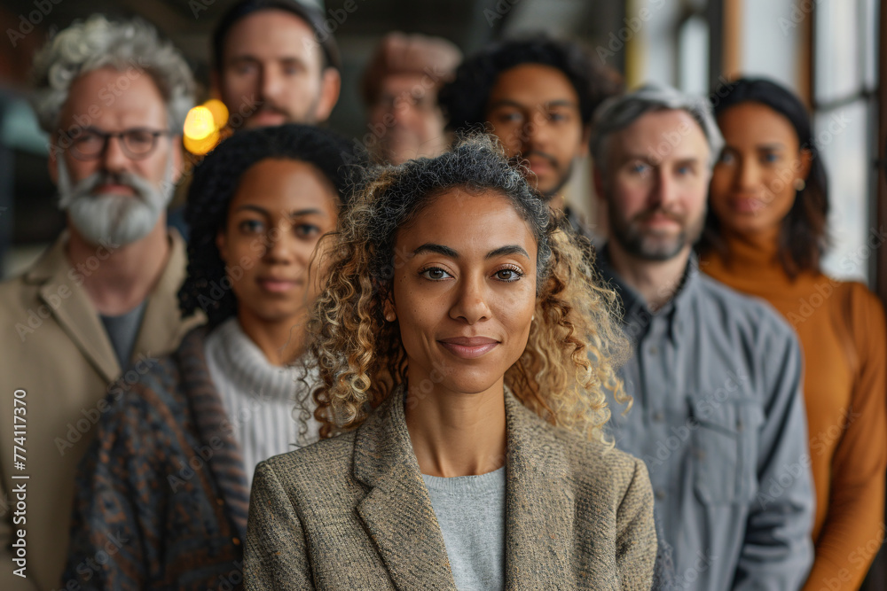 Fototapeta premium Diverse group of executives, with people of different ages and races. Positive and welcoming scene