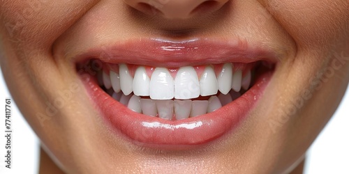 A happy woman's mouth with ...