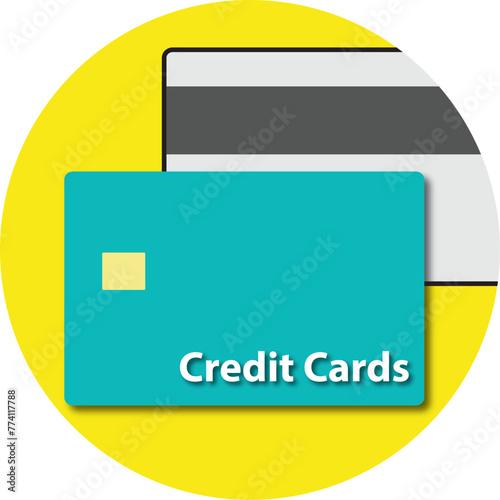 Credit Cards vector illustration isolated on white background. classic modern diseign