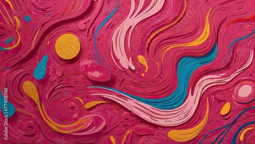 draing pink wave ackground illustration photo