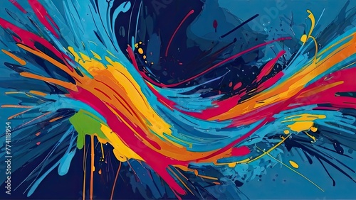 colorfull abstract line drawing background 