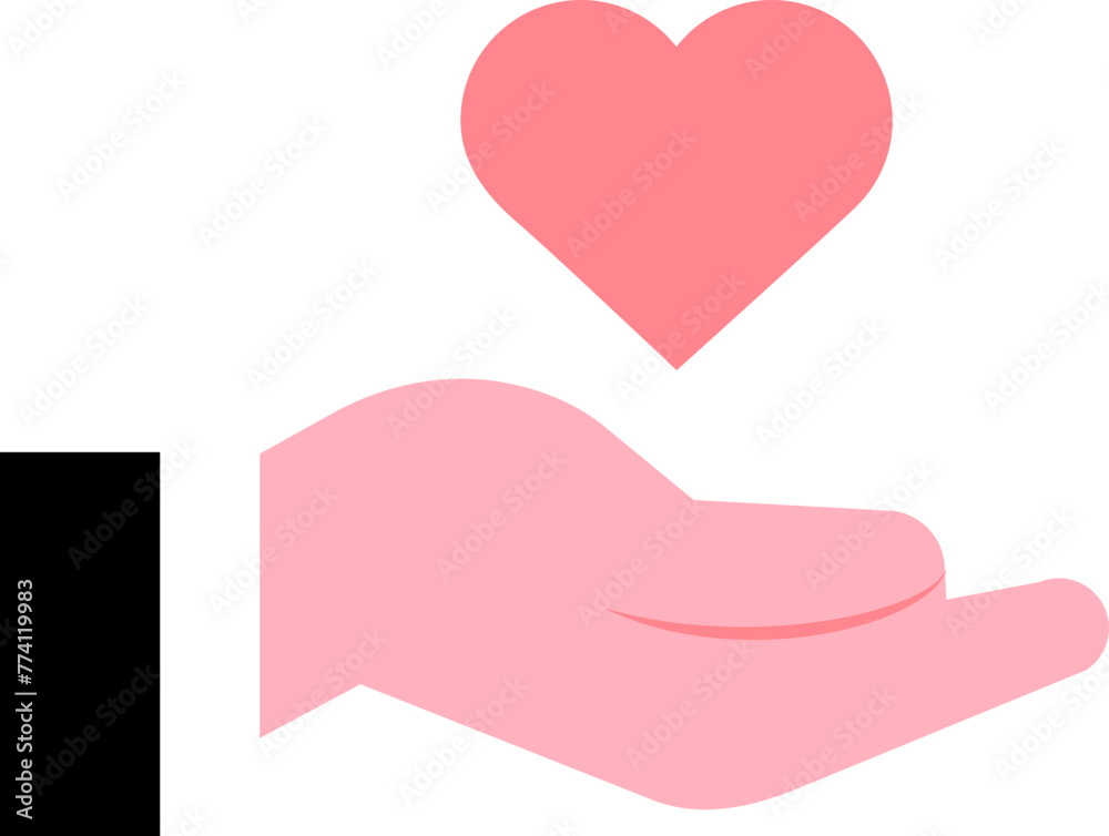 illustration of a hands lifting a love symbol. Help, charity and love concept. Flat design illustration of a hands lifting a love symbol. Help, charity and love concept. Flat design