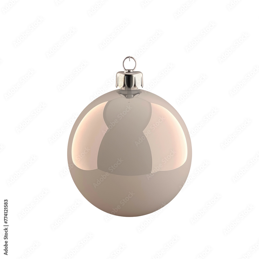 A white bauble featuring a cat outline A white bauble featuring a cat outline