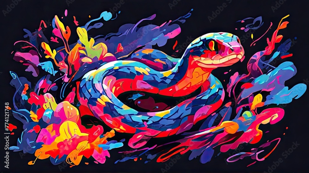 drawing abstract snake background