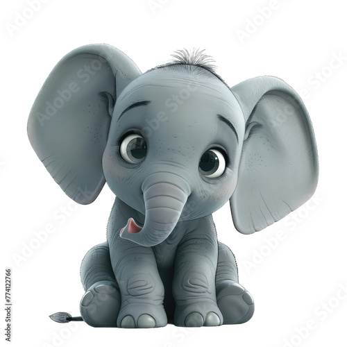 elephant cartoon isolated on white