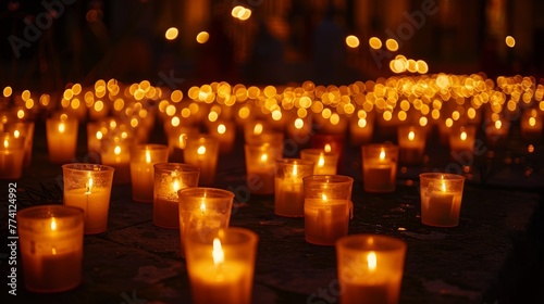 Holy Saturday night, candles in vigil, a serene reflection of faith and patience