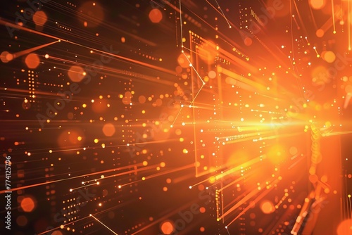 orange technology motion background