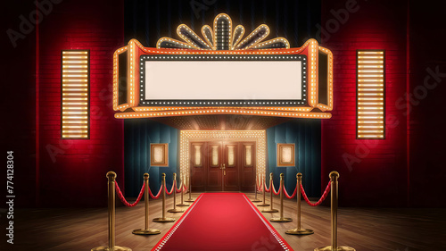 Vintage movie marquee photo