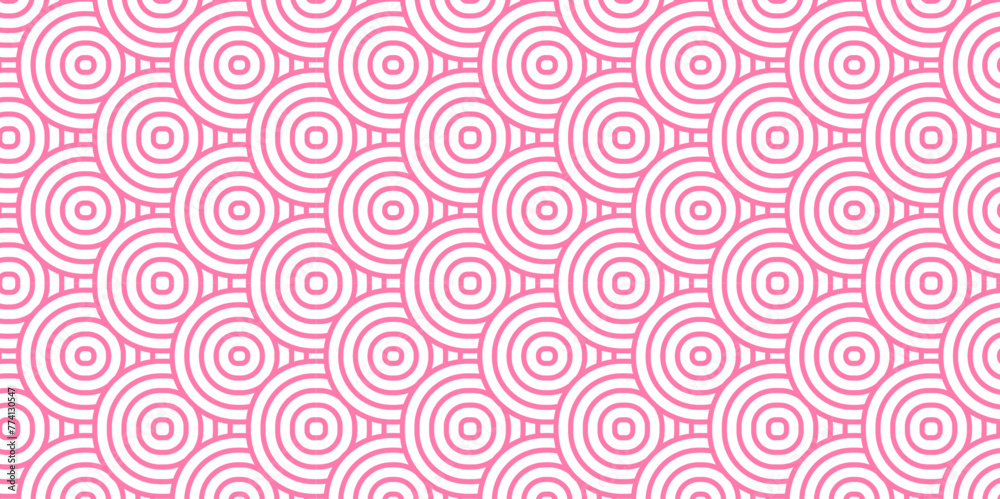 Abstract cube Minimal overlapping diamond geometric waves spiral abstract circle wave line. pink seamless tile stripe geometric create retro square line backdrop pattern background.