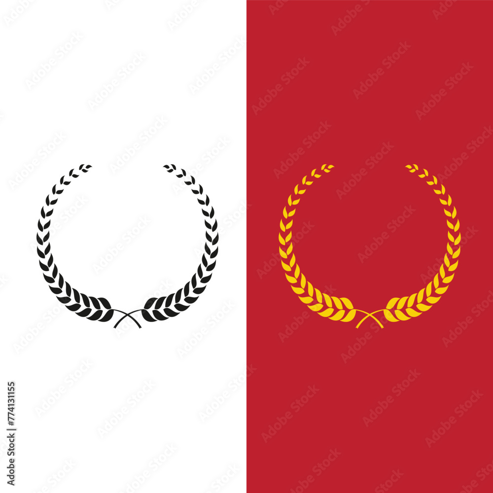 Laurel wreath icon vector flat style illustration Laurel wreath icon vector flat style illustration