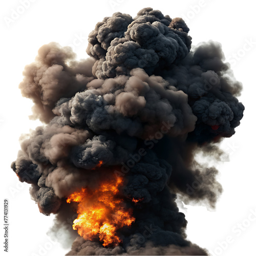 Explosion of black smoke