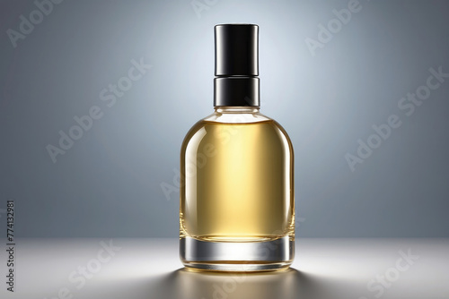 Luxurious Golden Serum Bottle - Elegant Cosmetic Product Mockup